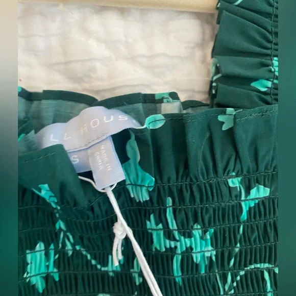 NWT Hill House Paz Nap Top in Emerald Botanical (green) size small - Picture 4 of 5